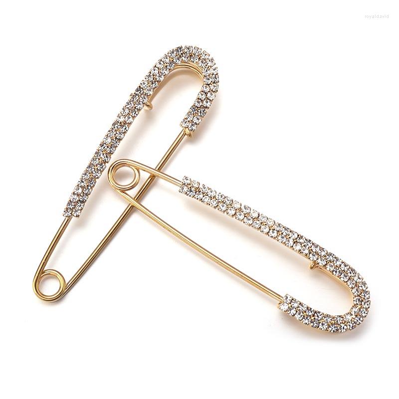 Brooches 2pcs Fashion Rhinestones Safety Pin Alloy Decoration Buckle For Women Accessories Gift Girlfriend