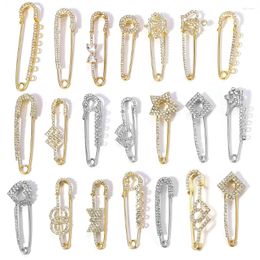 Broches 2 stks/partijen Strass Goud Kleur Veiligheid Broche Pins Met Lussen Fitting Naald Accessoires Voor Vrouwen Charms Sieraden Maken