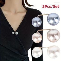 Broches 2 Stuks Parel Metalen Pin Anti-fade Prachtige Elegant Voor Vrouwen Trui Vest Clip Jas Zomerjurk Sieraden
