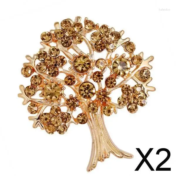 Broches 2xdélicate Rhingestone Fruit Flower Tooch Broch Badge Gold