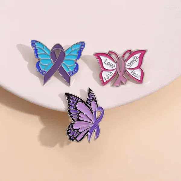 Broches 3 pcs mignons en métal papillon broche créative accessoires d'insectes colorés épingles de badge en alliage pour vêtements