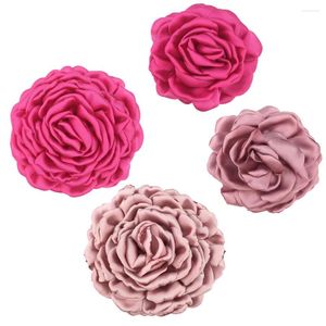 Broches 30 Uds 8CM 11CM elegante satén peonía flor de pelo mujeres niñas broches moda horquillas DIY boda fiesta manualidades accesorios TH240