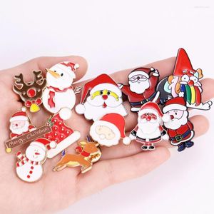Broches 3 stcs creatieve cartoon kerstpennen schattige kerstman boom sneeuwman hoed email pin badges broche xmas feest sieraden cadeau