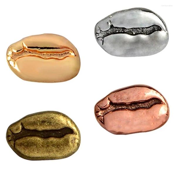 Broches 4 pièces Lady Mens Coffee Bean Broch Broch Broch Pin Col Collite Badge Jewelry