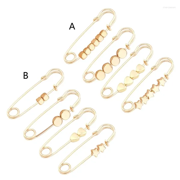 Broches 4 pièces ensemble en alliage élégant pour femmes vêtements broche accrocheuse en métal tricoté Clips pantalon robe