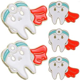Broches 5 pcs dent Brooch Dentiste Pin Cadeaux Vêtements pour femmes Coup Clip Deccor dents Beau sac à dos esthétique