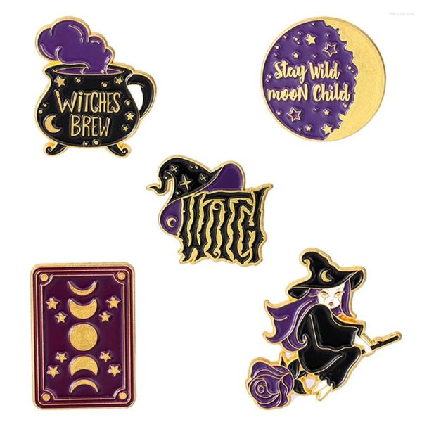 Broches 5 PCS Witch Brooch broches sac Badge chapeau Pin a un pniater en alliage sac à dos