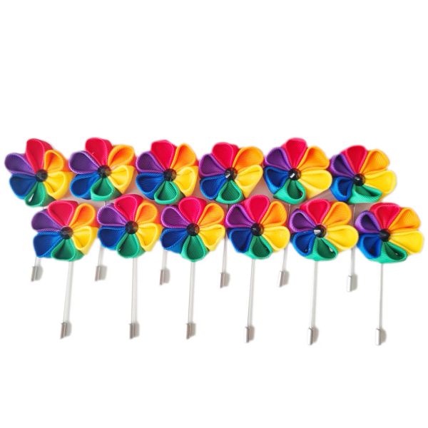 Broches 50 Piezas Broche De Flor De Arco Iris Pin Hecho A Mano Orgullo LGBT Lesbianas Amigo Gay Regalo De Fiesta, Joyería Al Por Mayor