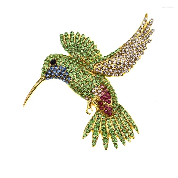 Broches 50 pcs/lot Animal strass colibri broche broche oiseau femmes bijoux cadeau