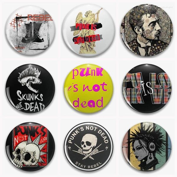 Broches 58 mm créatives punk n'est pas la goupille de bouton morte squelette fleur broche musicaire amant de badge personnalisé.