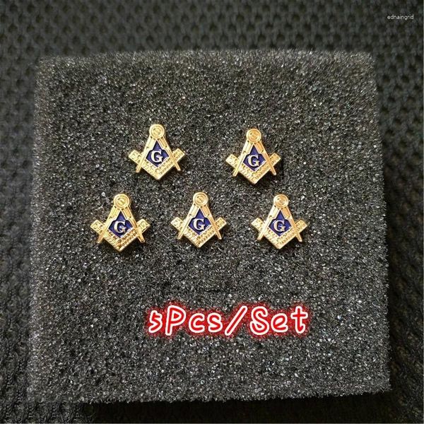 Broches 5pcs / Set Vintage Gold plaqué maçonnique Freemasony Badges Brises Brises pour hommes et femmes bijoux à collier