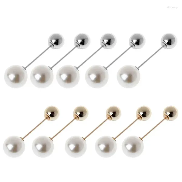 Broches 5x/ensemble pull châle pince classique Imitation Double perle bijoux décoration écharpe épingles de sûreté pour bricolage sacs à chapeau