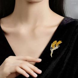 Broches 6 couleurs japonais blé oreille femmes à la mode strass broche hommes plante épinglettes bijoux accessoires cadeau créatif 2024226