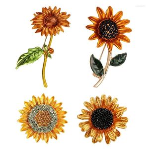 Broches 85LB Tournesol Broche Personnalité De La Mode Fleur Gouttes D'huile Corsage Broche Soleil