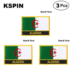 Broches Algérie Patches du drapeau de forme rectangulaire brodés nationaux pour les vêtements décoration de bricolage