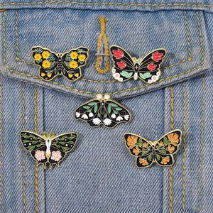 Broches aleación Pin para solapa con insignia ropa mochila accesorio mariposas hebilla joyería regalo esmalte Pins broche exquisito dibujos animados