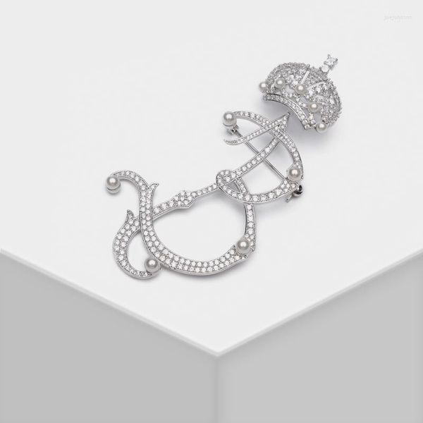 Broches amorita boutique natural perla circón let letra b broche de alta calidad para mujeres encimera colgante de colección luxry