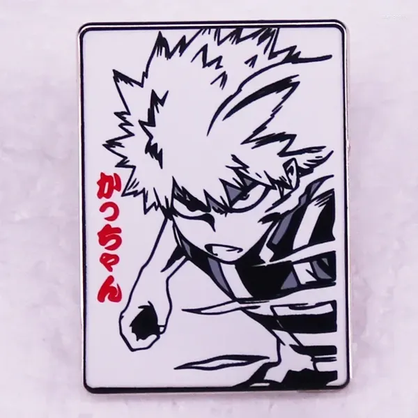 Broches Anime My Hero Academia Bakugou Katsuki, sac à dos en métal émaillé, Badge à revers, broche