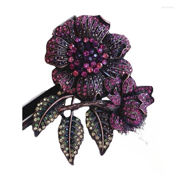 Broches antique broche fleurs de rose magnifique industrie lourde grande boucle rétro écharpe rétro pour les femmes