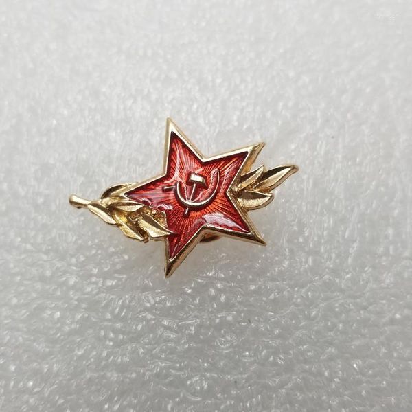Broches Artisanat Antique Étoile Rouge Soviétique Socialiste Faucille Marteau Symbole Médaille Commémorative Broche