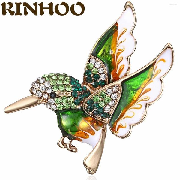Broches Arrivée zircon complet petit oiseau pour femmes mignonnes colibri broch or couleur épingle épingle