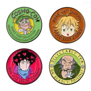 Brooches Avatar Anime émaillé du personnage de dessin animé Pins Round Vêtements Badges de revers de sac à dos