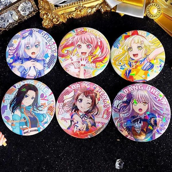 Broches BanGDream Broche para mujer, insignias, alfileres esmaltados, colgante de moda inicial, boda, parejas, Anime, Broches de Metal Kurata Mashiro