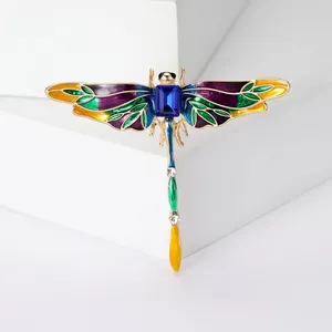 Broches BEATBERRY TRENDY ENAMEL RHINESTONE DRAGONFLY POUR FEMMES PINES INSECTES UNISE