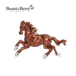 Broches Beauteberry Trendy Horse for Women Unisex Animal Pins Multi-Colour optionele casual feestaccessoires geschenken