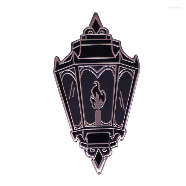 Broches Broche en émail noir Broche gothique Insigne en métal Automne Sorcière Spooky Collection