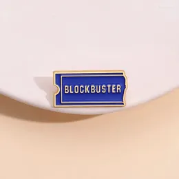 Broches Blockbuster Video Enamel Pin Películas personalizadas Película Película Sombrero de boleto para la mochila Insignia retro Retro Joya Al por mayor