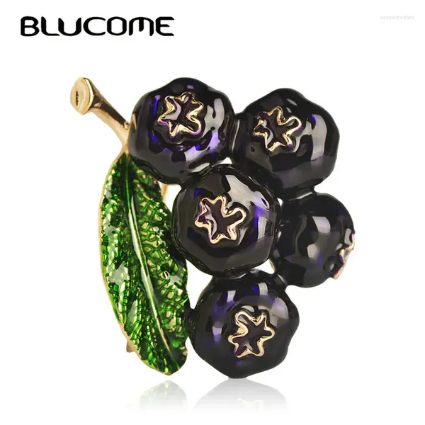 Broches blucome mode bleu foncé en émail bleu -berberse broche femmes enfants hommes cool cadeaux accessoires de fruits