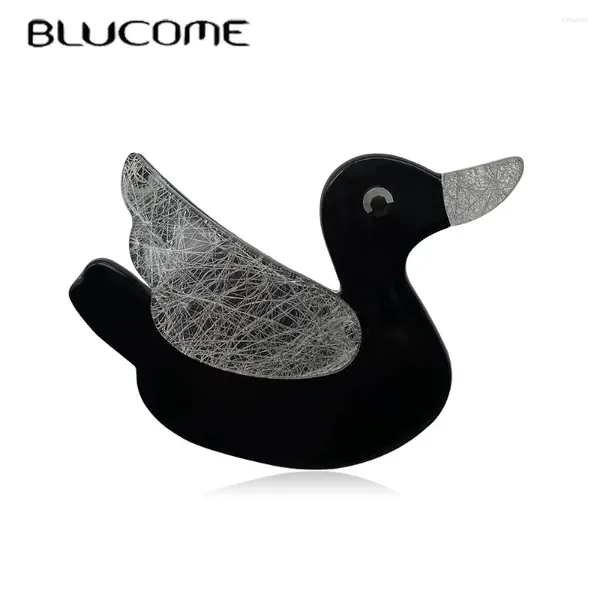 Broches blucomes à la main à la main épingles de sécurité en acrylique personnalisés animaux drôle chapeau de canard