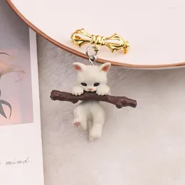 Brooches Kitten en forme d'arc tenant la branche Broche pour les épingles accessoires pour femmes mordant pour femmes