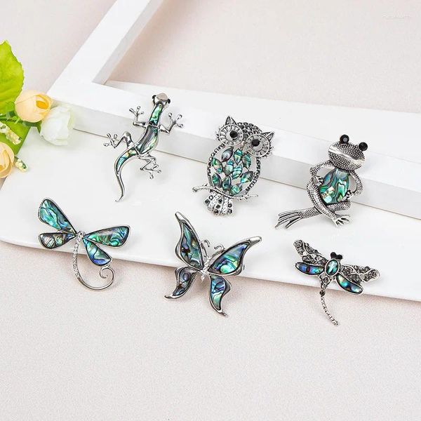 Broches Broche De Mariposa Color Pintura De Diamantes De Imitación Óleo Insecto Animal Mujer Traje Salvaje Pin