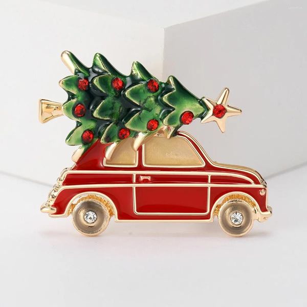 Broches de voiture en forme d'arbre de noël, en émail, Badge mignon pour femmes, bijoux à la mode, cadeau tendance