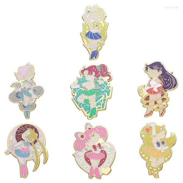 Broches dibujos animados broche lindo esmalte accesorios de insignias de metal al por mayor de hijab para insignias de bufanda en la solapa de anime de la mochila