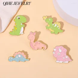 Broches dessin animé dinosaur épingles en émail tricératops tyrannosaurus rex accessoires accessoires bijoux cadeau pour amis