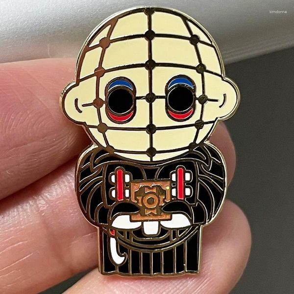 Broches dessin animé Hellraiser Pinhead émail broche films d'horreur méchant Badge Halloween bijoux