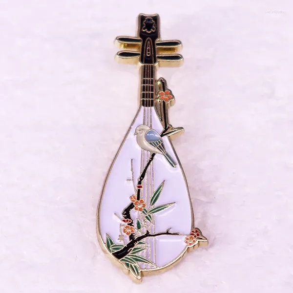 Broches instrumento chino PiPa Lute insignia esmalte Pin broche joyería regalos