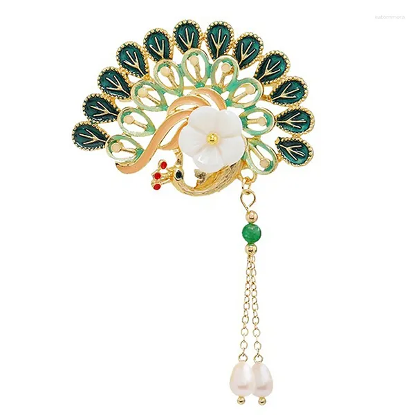 Brooches Style chinois Peacock Peacock Brooch Pearch Perles Badge Suit for Women Jewelry Accessoires