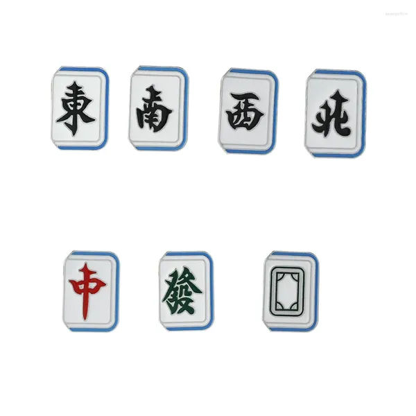 Broches Style chinois Sichuan Mahjong broche jeu émail métal Badge sac collier déco