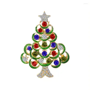 Broches arbre de noël pour femmes, strass, cadeau de noël, bijoux à la mode, Festival d'hiver