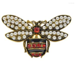 Broches CINDY XIANG 2 kleuren Kies Strass en Parel Bee Voor Vrouwen Vintage Sieraden Mode Insect Pin Hoge Kwaliteit