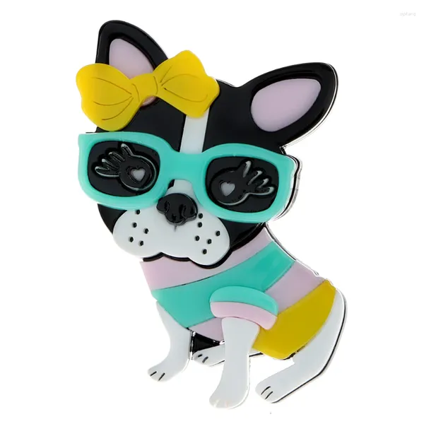 Broches CINDY XIANG acrylique mignon Chihuahua chien pour femmes coloré acétate fibre broche conception animale bon cadeau