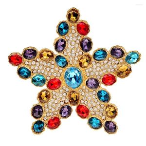Broches CINDY XIANG étoile en strass complet pour femmes grande broche étoile de mer de mode 2 couleurs disponibles accessoires Vintage