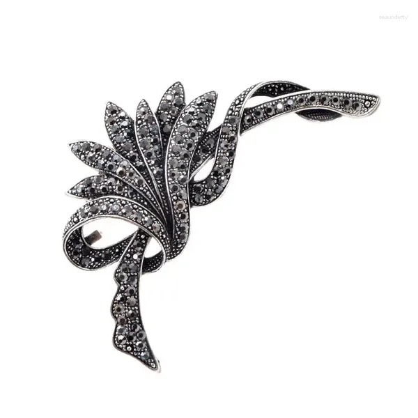 Broches CINDY XIANG strass fleur noire pour les femmes mode Vintage broche fête accessoires de mariage grandes Broches cadeau