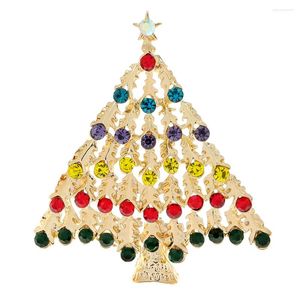 Broches Cindy Xiang Riginestone Arbre de Noël pour femmes Péronation festive Design Home Decoration Fashion Bijoux