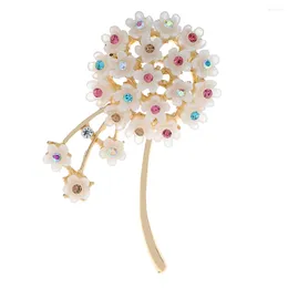 Broches Cindy Xiang Rhingestone Dandelion Brooch Fashion Flower Pin 2 couleurs disponibles de haute qualité 2024