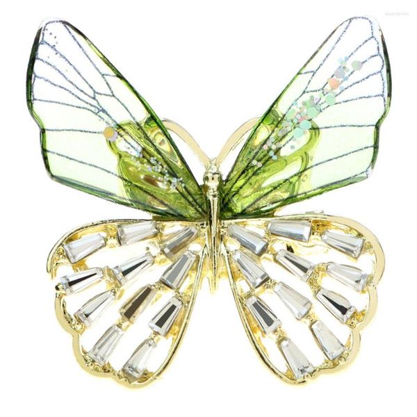 Broches CINDY XIANG ala transparente mariposa para mujer diseño de primavera moda insecto Pin 2 colores disponibles 2023